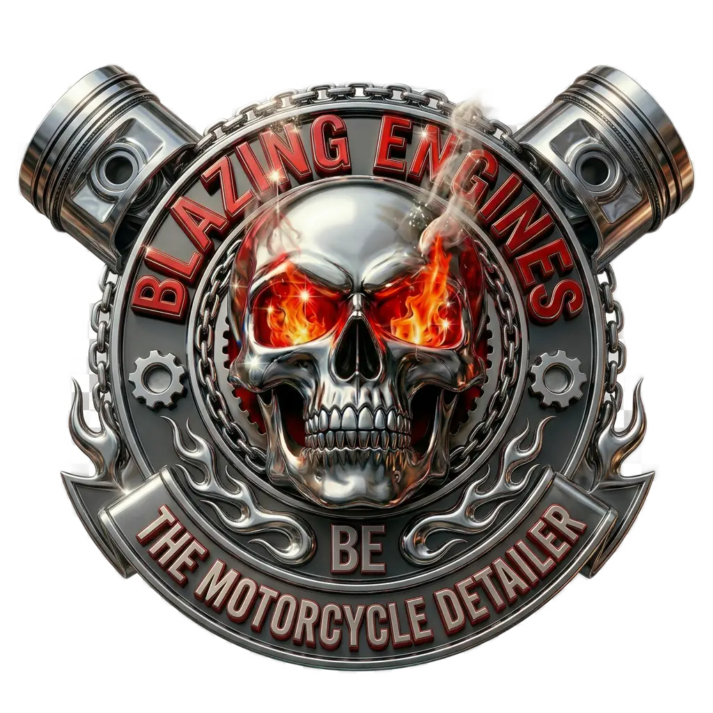 Logo Blazing Engines Motorbike detailing specialist